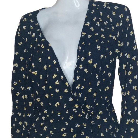 H&M Long Sleeve Blouse Work Summer Puff Sleeve Top Size 2 - Picture 2 of 13